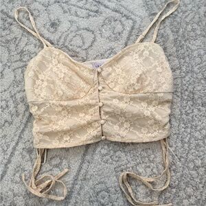 Le Lis Cream Lace top